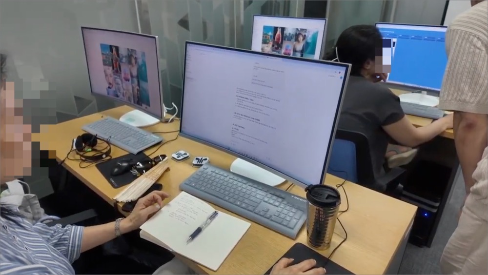 챗GPT와 미드저니, 슈퍼톤을 활용해 영상을 제작하는 참가자 모습